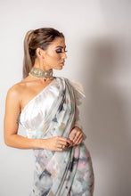 Load image into Gallery viewer, Grey and Pink dusk -Semi Stitched Saree