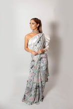 Load image into Gallery viewer, Grey and Pink dusk -Semi Stitched Saree