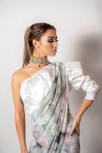 Load image into Gallery viewer, Off white asymmetric blouse