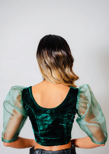 Velvet blouse - Emerald