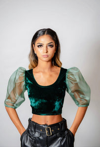 Velvet blouse - Emerald