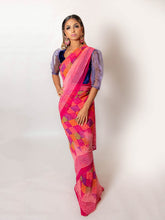 Load image into Gallery viewer, Squares Multi Coloured - Semi Stitched Saree