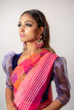 Load image into Gallery viewer, Squares Multi Coloured - Semi Stitched Saree