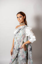 Load image into Gallery viewer, Grey and Pink dusk -Semi Stitched Saree