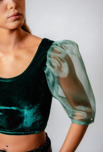 Velvet blouse - Emerald