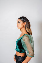 Load image into Gallery viewer, Velvet blouse - Emerald