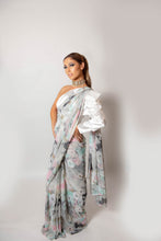 Load image into Gallery viewer, Grey and Pink dusk -Semi Stitched Saree