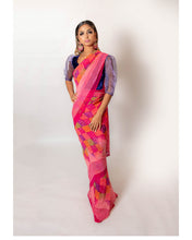 Load image into Gallery viewer, Squares Multi Coloured - Semi Stitched Saree